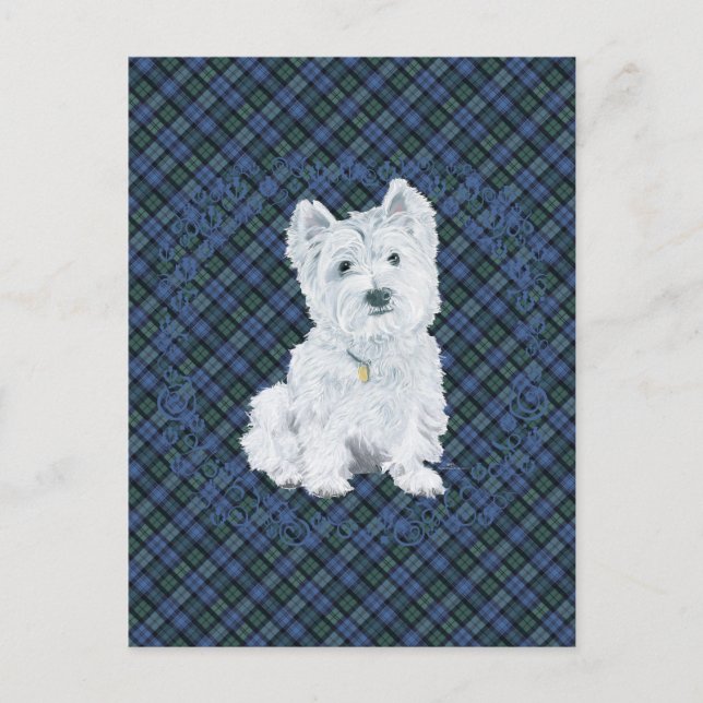 Postal Westie Black Watch Tartán (Anverso)
