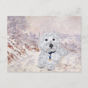 Postal Westie en Invierno