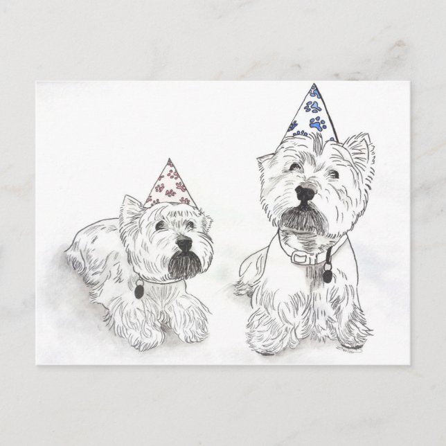 Postal Westie Happy Birthday (Anverso)