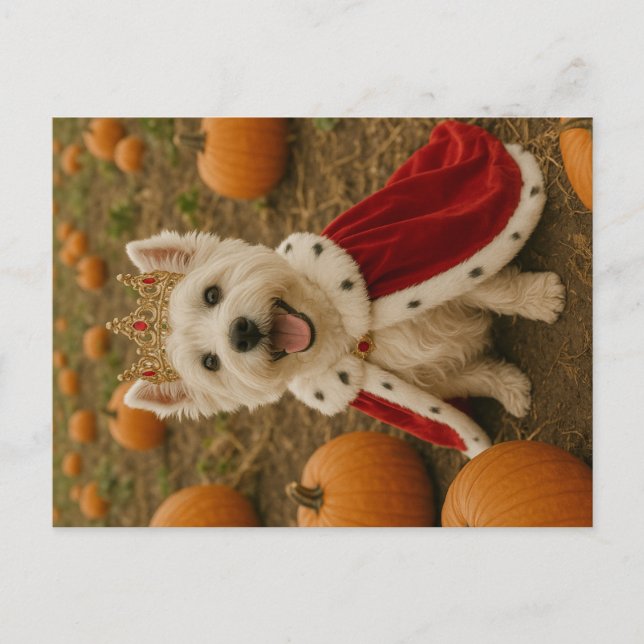 Postal Westie Queen en Halloween (Anverso)