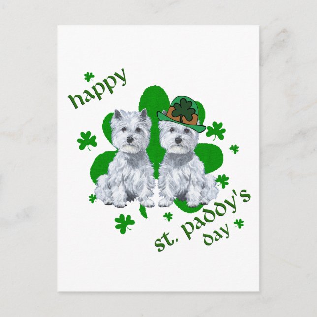 Postal Westie St Patricks Day (Anverso)