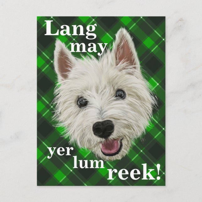 Postal Westie Wisdom. ¡Lang puede ser tu barriada! (Anverso)