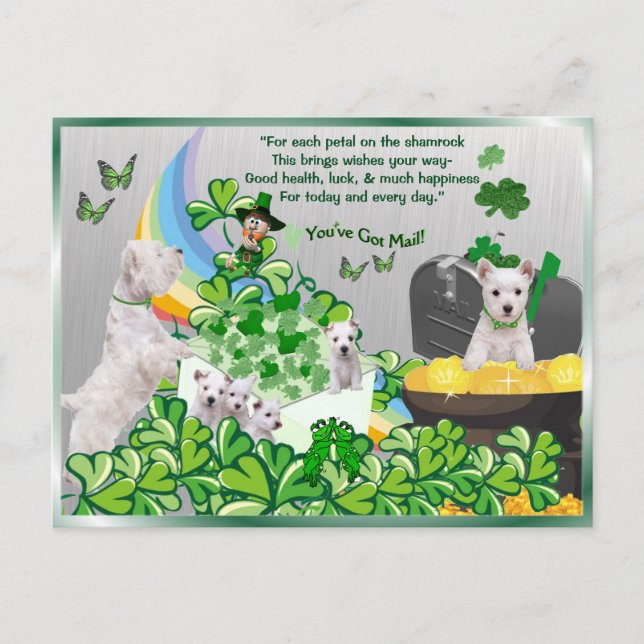 Postal Westie You have Mail - St Patrick's Day Version (Anverso)
