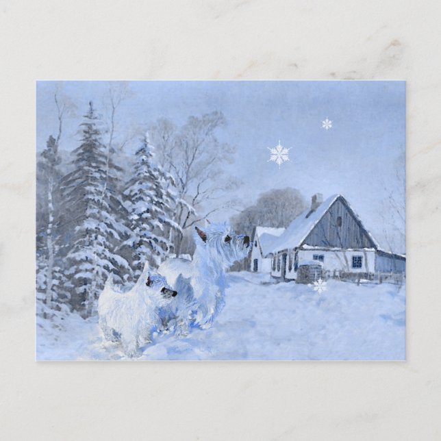 Postal Westies aman el invierno (Anverso)