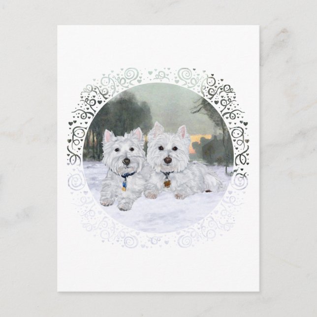 Postal Westies en Invierno (Anverso)