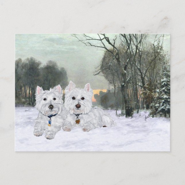 Postal Westies en Invierno (Anverso)