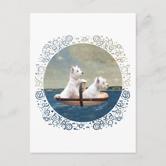 Postal Westies se hacen a la mar (Anverso)