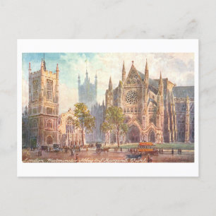 Postal Westminster Abbey London Vintage Postcard