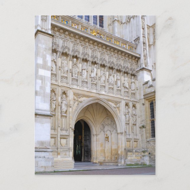 Postal Westminster Abbey West Door, London UK Postcard (Anverso)
