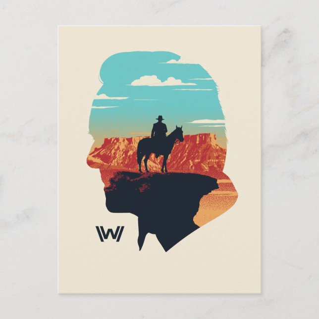Postal Westworld | Dr. Ford Silhouette de Man in Black (Anverso)