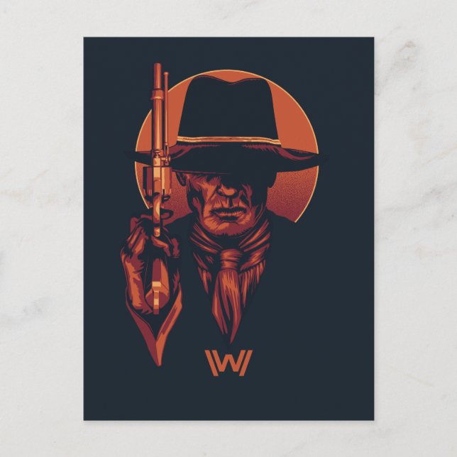 Postal Westworld | Hombre de negro con rebelión (Anverso)