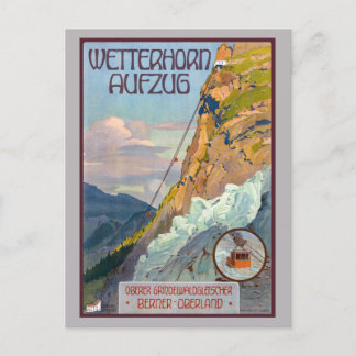 Postal Wetterhorn Aufzug Suiza Alpes Vintage 1931