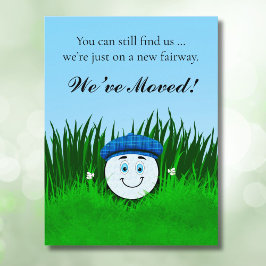 Postal We've Moved Funny Golf Ball in Rough Personalized