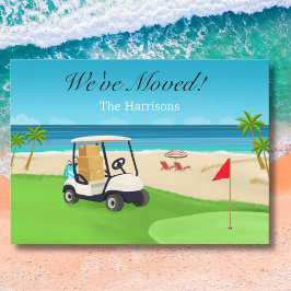 Postal We've Moved Golf Course Beach Moving Announcement