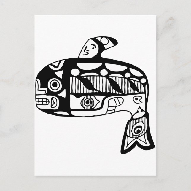 Postal Whale de tlingit nativo americano (Anverso)