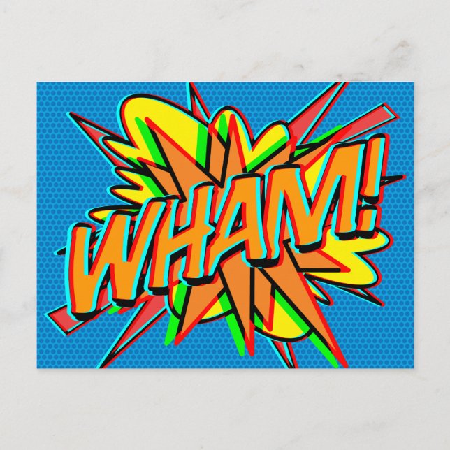 Postal WHAM Fun Retro Libro Pop Art (Anverso)