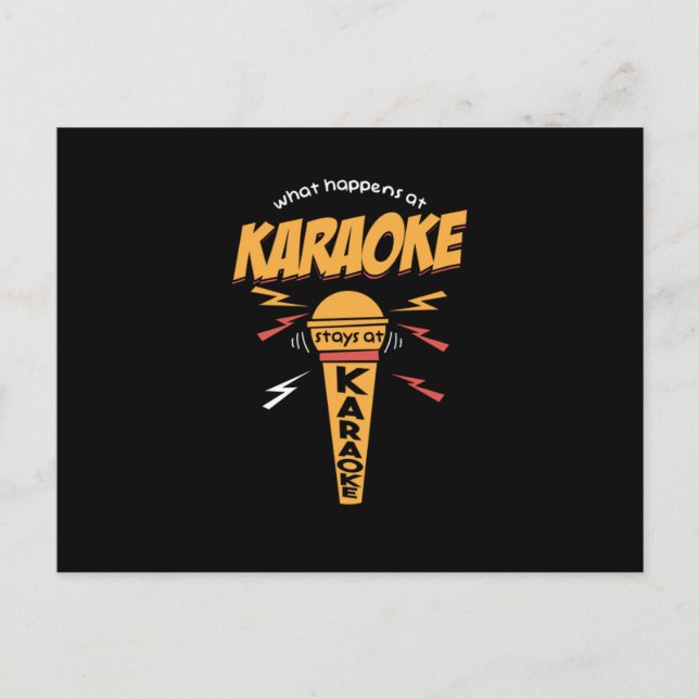 Postal What Happens At Karaoke Stays At Karaoke Mic Gift (Anverso)