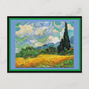 Postal Wheatfield con cipreses, Van Gogh,