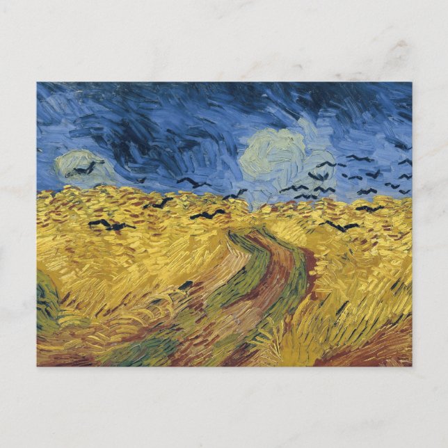 Postal Wheatfield con Crows (F779)Van Gogh Bella Artes (Anverso)