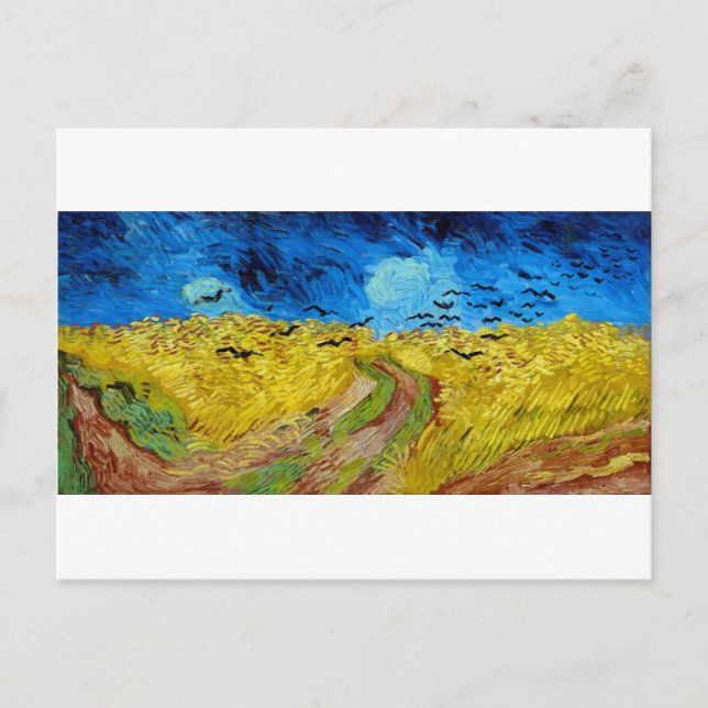 Postal Wheatfield con cuervos, Van Gogh (Anverso)