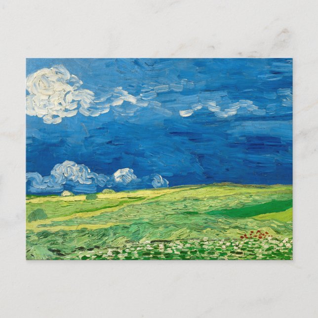 Postal Wheatfield Under Thunderclouds de Vincent van Gogh (Anverso)