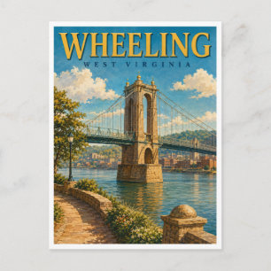 Postal Wheeling West Virginia Suspension Bridge GeoSaga