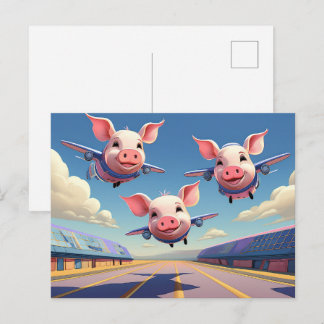 Postal When Pigs Fly Funny Pigs Airport