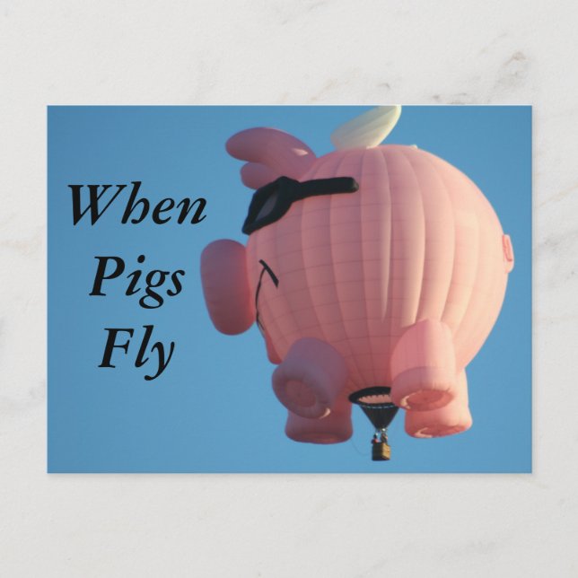 Postal WhenPigsFly (Anverso)