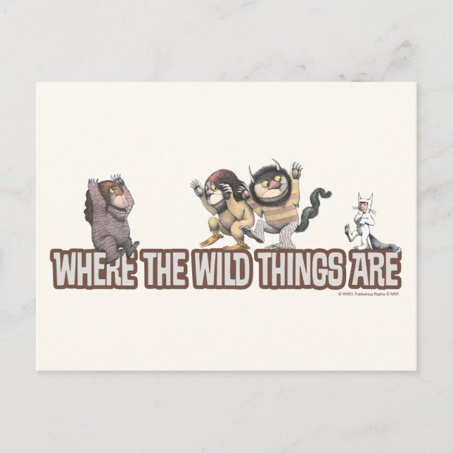 Postal Where the Wild Things Are Characters on Logo (Anverso)