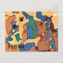 Postal Whimsical Art Animal Farm Post Card de PiCassieO