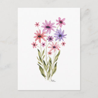 Postal Whimsical Bouquet of Flowers Photo Print