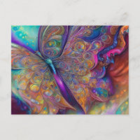 Whimsical Butterfly Fractal Watercolor Pai Digital