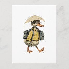 Postal Whimsical Cartoon Duck Postcard