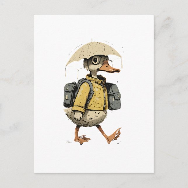 Postal Whimsical Cartoon Duck Postcard (Anverso)