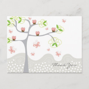 Postal Whimsical Cupcakes Tree Butterflies Dulce Cumpleañ
