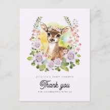 Whimsical Deer Baby Shower Gracias Postcard