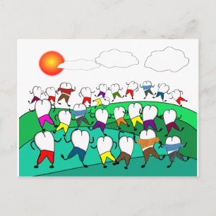 Postal Whimsical Dental Tooth Art Regalos