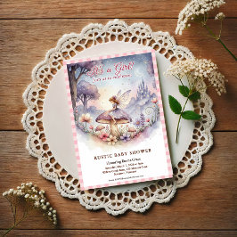 Postal Whimsical Fairy Baby Shower Invitation