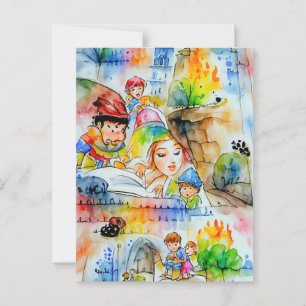 Postal Whimsical Fairy Tale Ilustracion