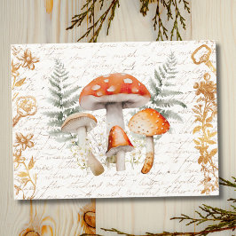 Postal Whimsical Forest Mushroom Vintage Farmhouse