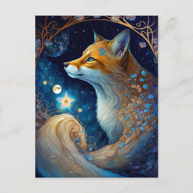 Postal Whimsical Fox Fantasy Art (Anverso)