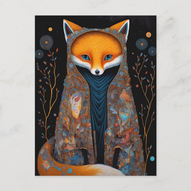 Postal Whimsical Fox Woodland Fantasy (Anverso)