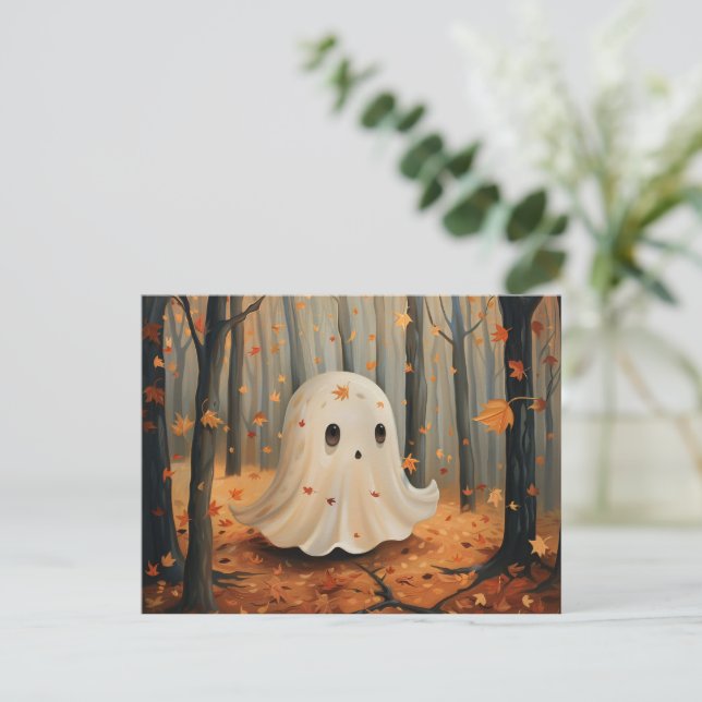 Postal Whimsical Ghost Cuall Fall (Anverso de pie)