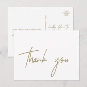 Postal Whimsical Gold Calligraphy Gracias