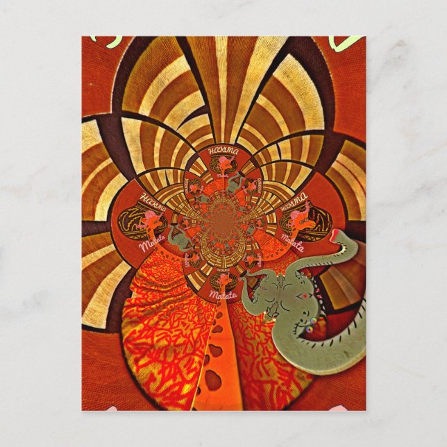 Postal Whimsical Heights: hermosa y divertida jirafa afri (Anverso)