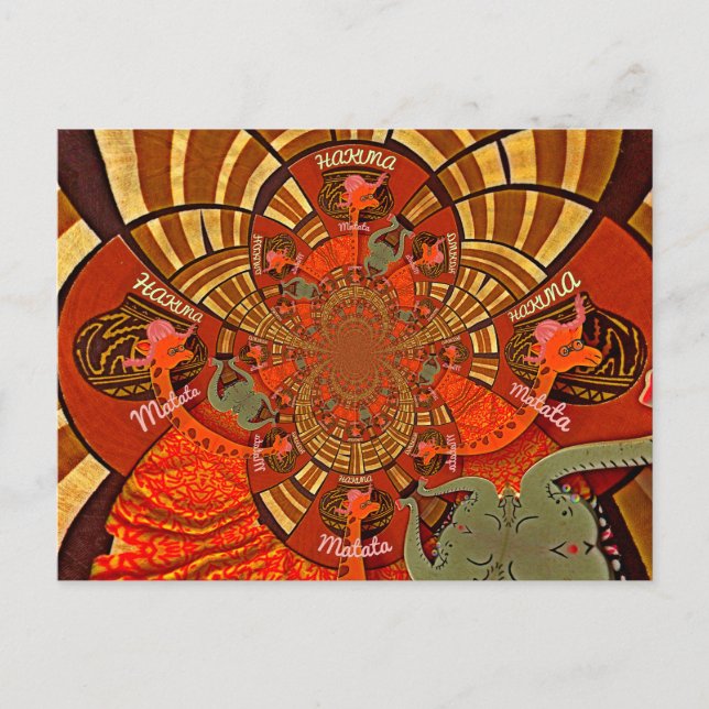 Postal Whimsical Heights: hermosa y divertida jirafa afri (Anverso)