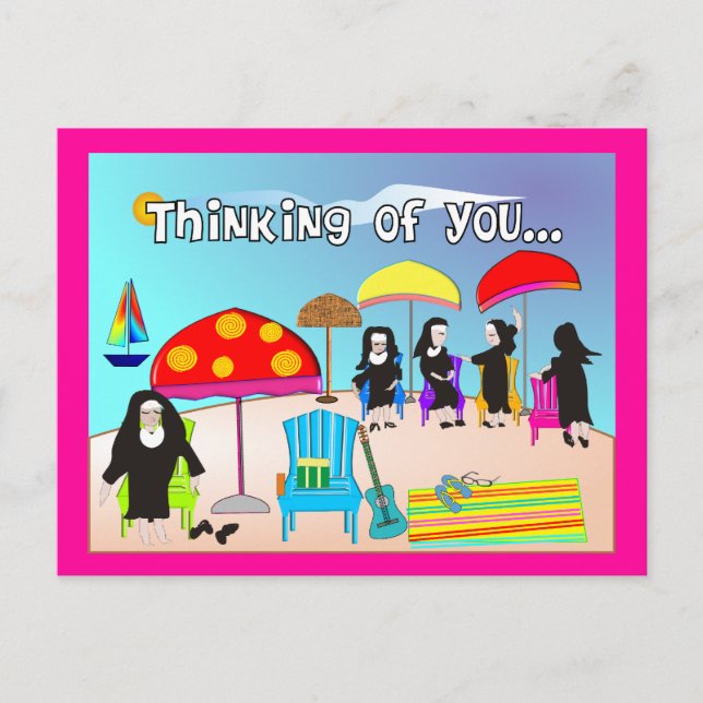 Postal Whimsical Nun Art Gifts & Cards (Anverso)