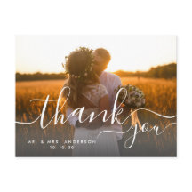 Whimsical Script 2 Foto Rústica Boda Gracias