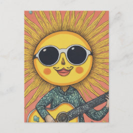 Postal Whimsical Sunshine tocando guitarra