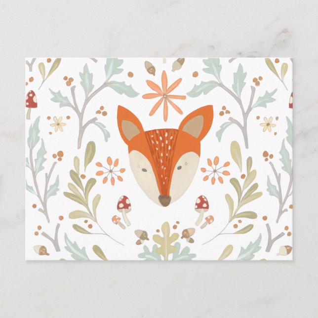 Postal Whimsical Woodland Fox (Anverso)